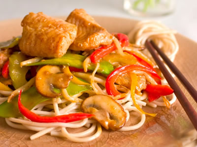 Spicy Asian Catfish with Stir-Fried Vegetables