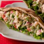 catfish salad stuffed in wheat pita pocket