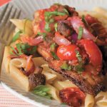 catfish provencal with roasted tomatoes and pasta