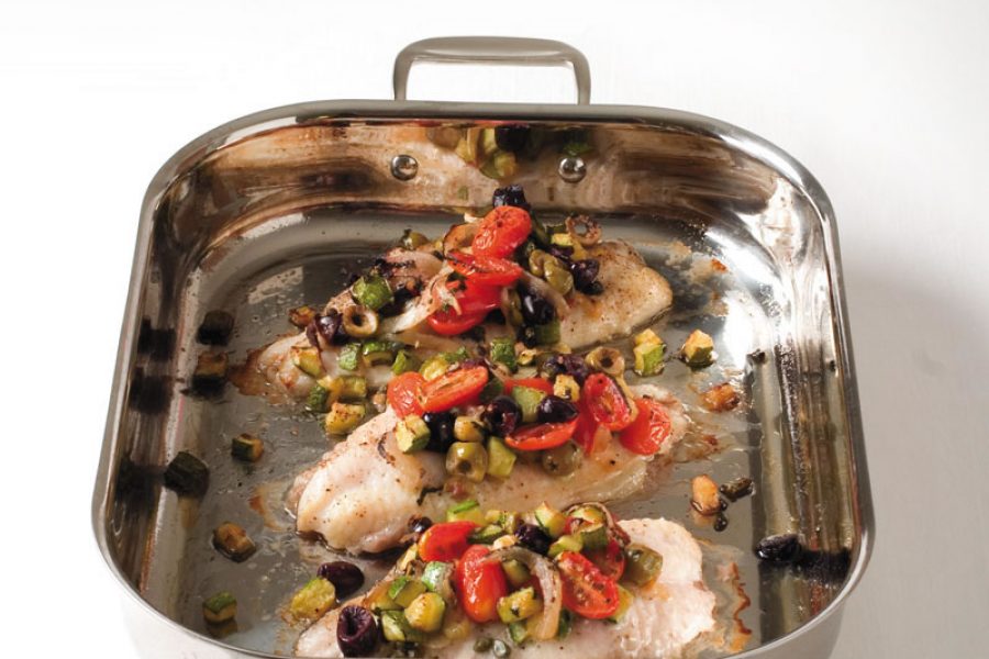 Baked Catfish Mediterranean