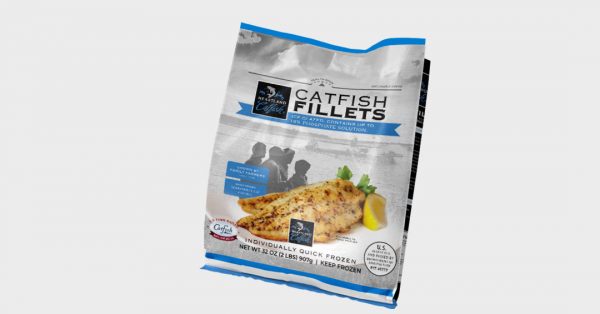 Frozen catfish fillets product bag