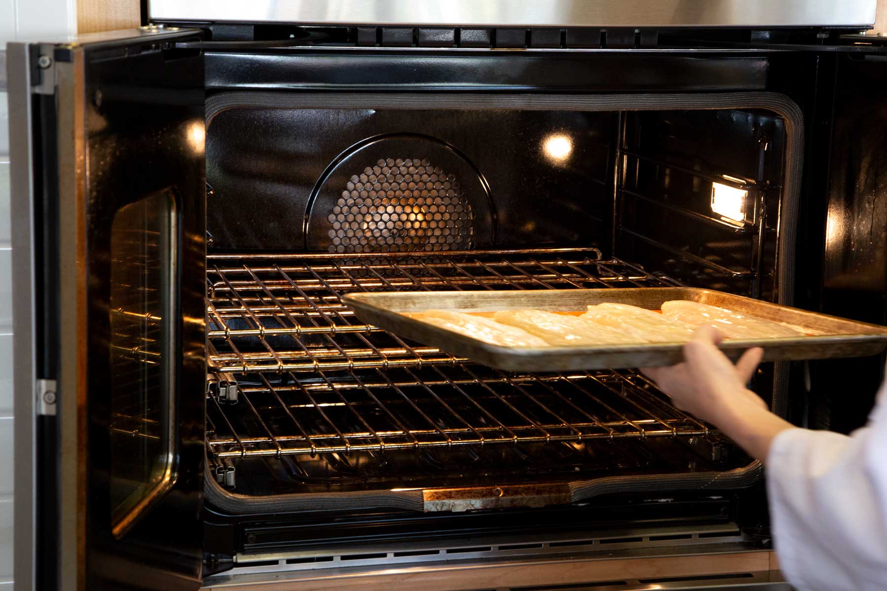 Put catfish fillets in oven