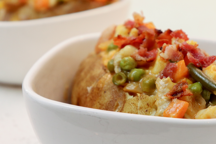 Catfish Loaded Baked Potatoes