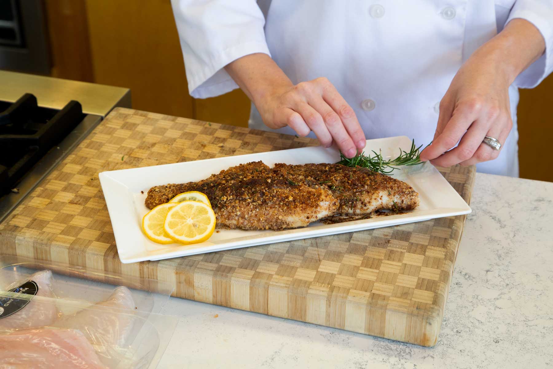 Pecan Crusted Catfish on plate