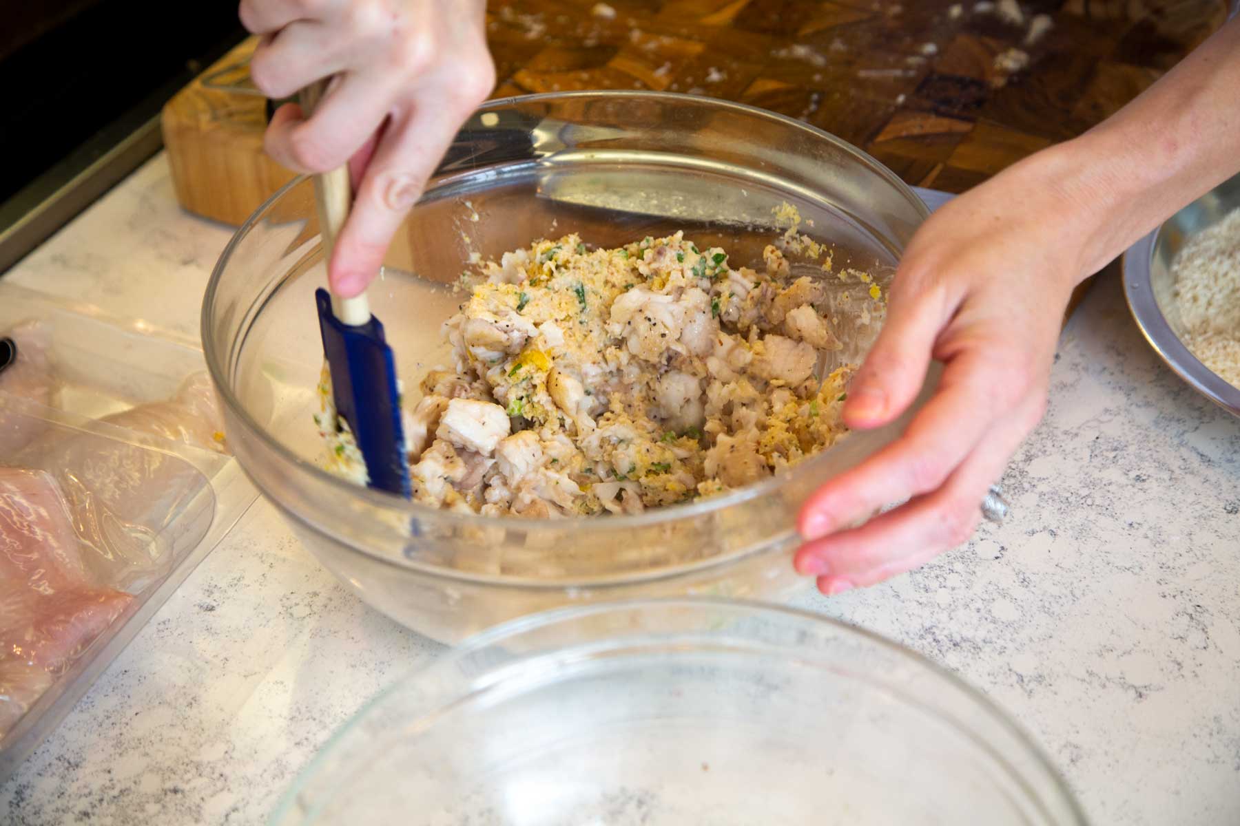 Stirring Ingredients in mixing bowl