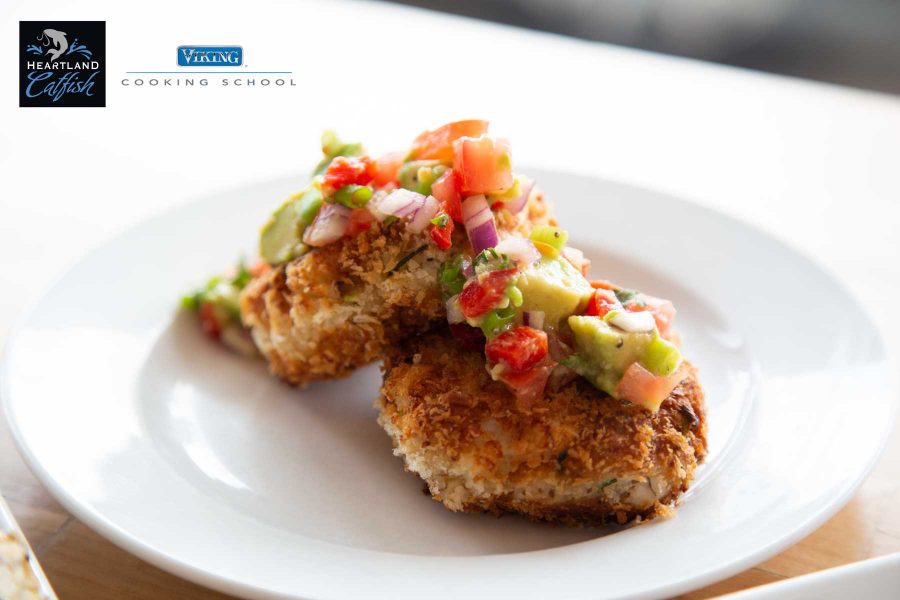 Smoked Catfish Cakes with Avocado Salsa