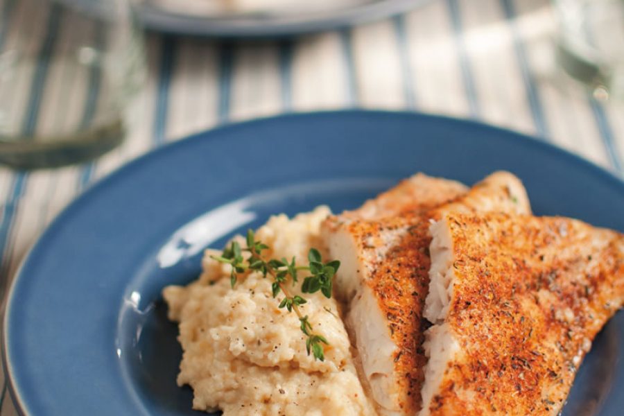 Oven-Baked Blackened Catfish & Savory Cheese Grits