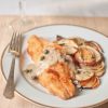 Catfish topped with Caper Sauce with scalloped potatoes