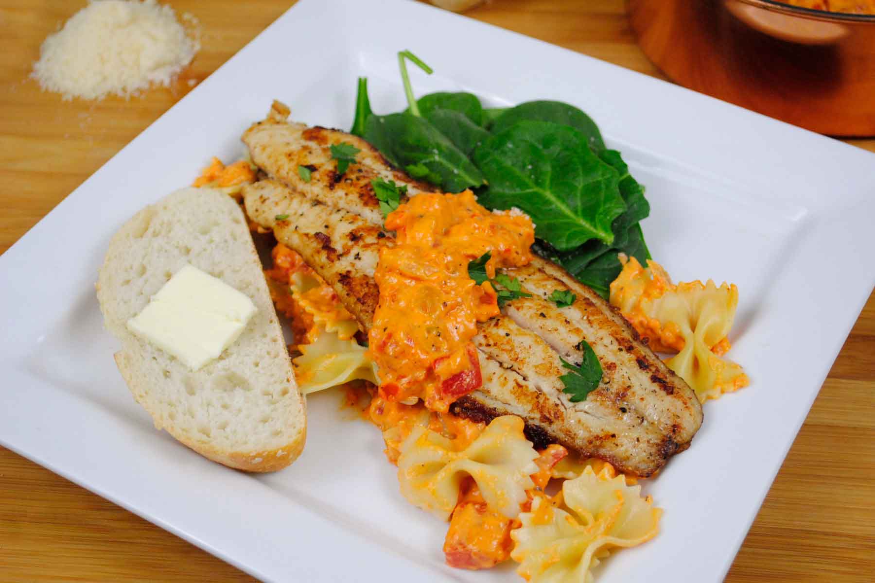 PanSeared Catfish with Roasted Red Pepper Sauce Heartland Catfish