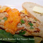 Pan-Seared Catfish with Roasted Red Pepper Sauce