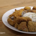 Catfish Nuggets Plated with sauce