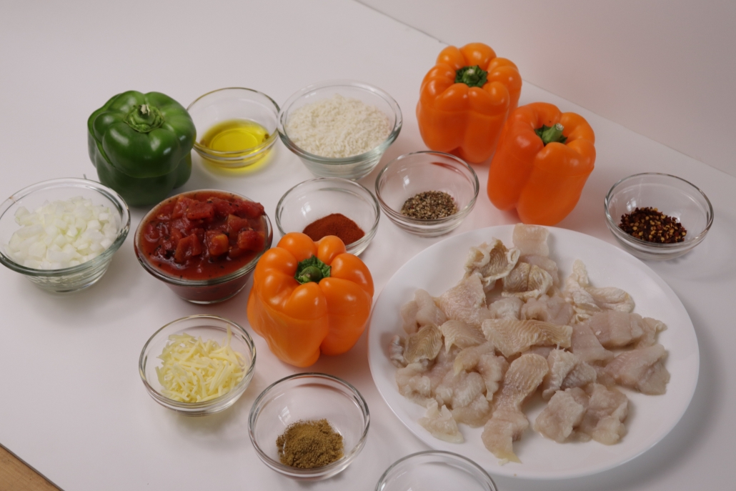 Jack-o-Lantern Catfish Stuffed Bell Pepper Ingredients