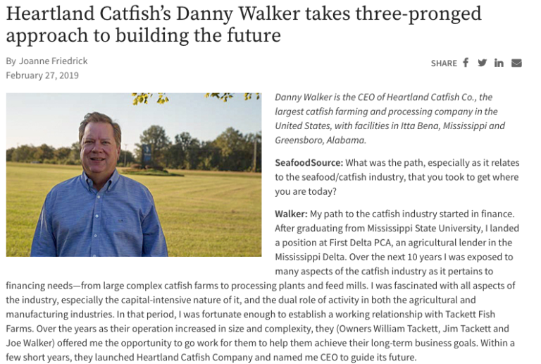 Danny Walker featured in Seafood Source article