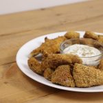 breaded Catfish Nuggets with sauce