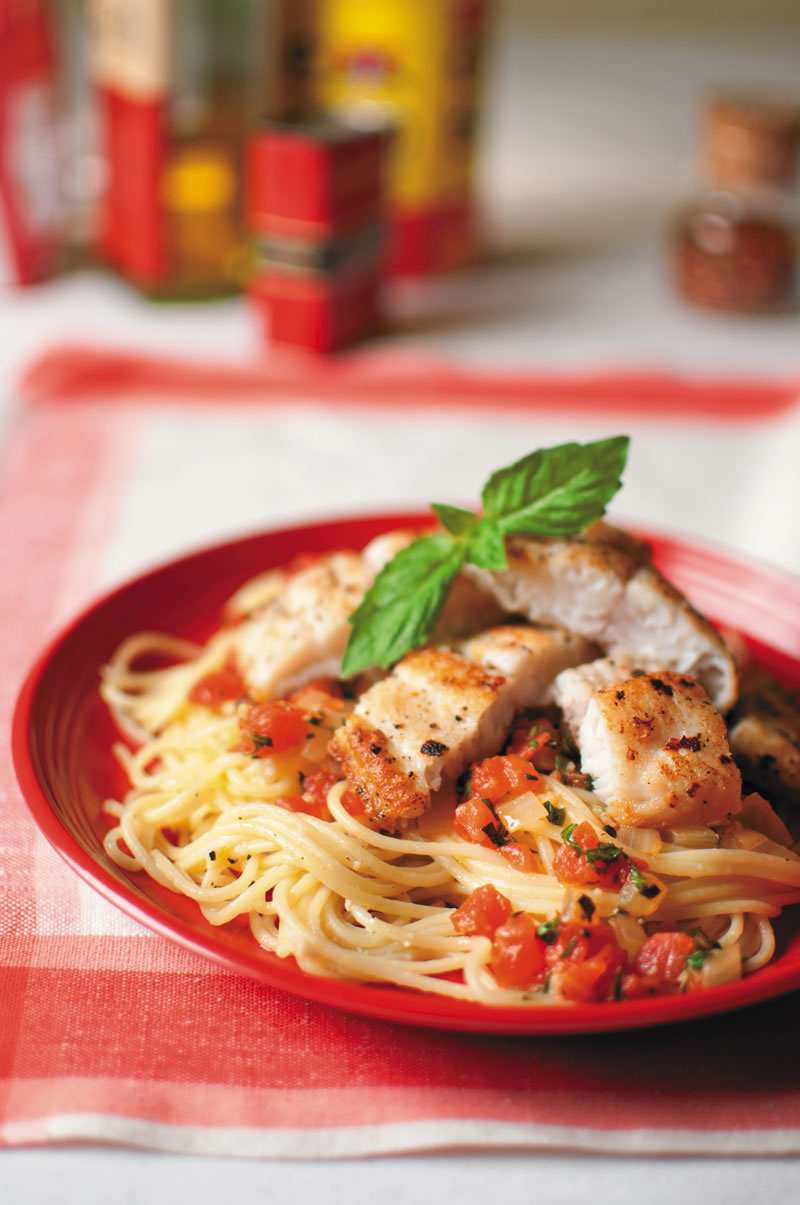 Catfish with Lemon Pasta