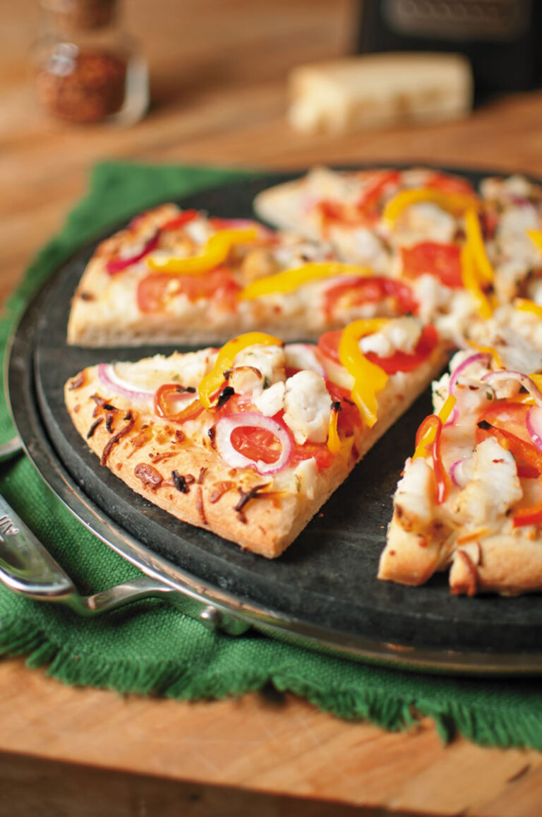 catfish Pizza with tomatoes
