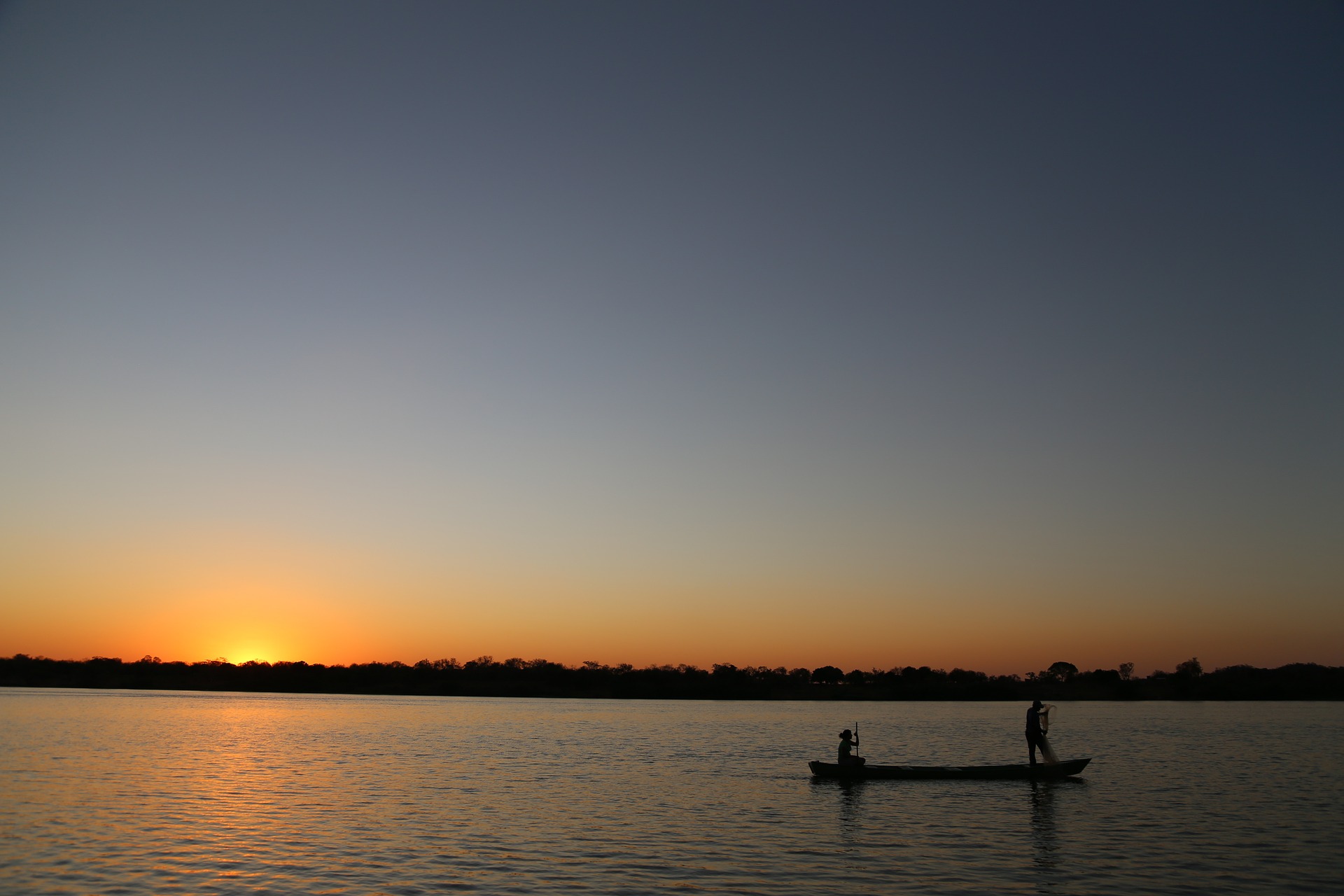 Sunset over catfish pond