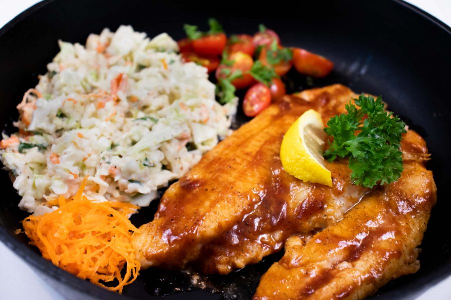 BBQ Catfish with Coleslaw