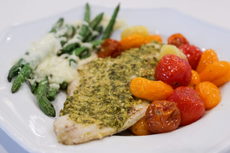 Catfish with vegetables.