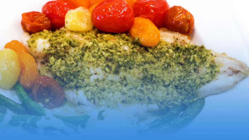 Catfish with vegetables.