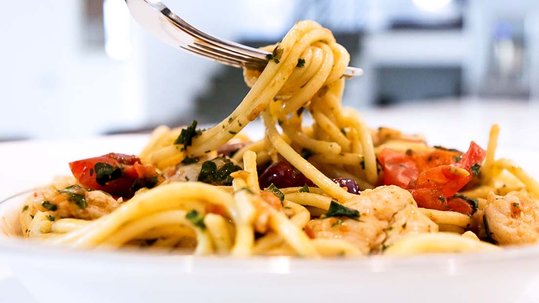 Spicy Fish & Olive Spaghetti